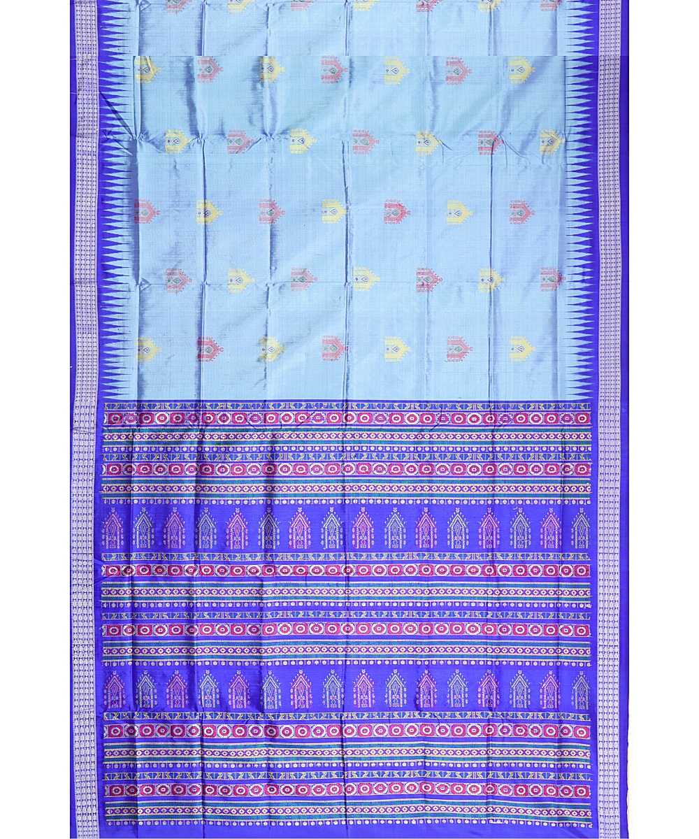 Air Superiority Blue bomkai silk saree – Boyanika Odisha