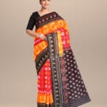 Red black handloom cotton nuapatna saree