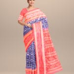 Duke blue dark red cotton handloom sambalpuri saree