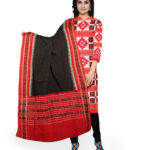 Red black handloom cotton sambalpuri dress material