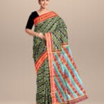 Multicolor dark red silk handloom khandua saree