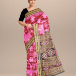Bole black silk handloom khandua saree