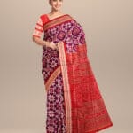 Bluebonnet dark red silk handloom sambalpuri saree