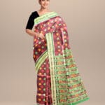 Bulgarian Rose Brunswick Green Silk Handloom Khandua Saree