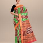 Multicolor dark red silk handloom khandua saree