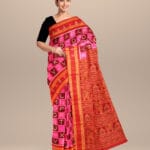 Multicolor Dark Red Silk Handloom Khandua Saree