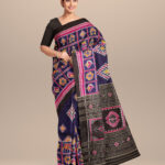 Egyptian blue fandango silk handloom khandua saree