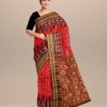 Red Black Handloom Khandua Silk Saree