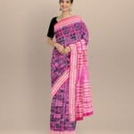 Multicolor dark magenta handloom sambalpuri silk saree