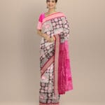Multicolor dark magenta silk handloom sambalpuri saree