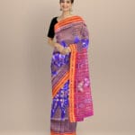 Multicolor dark red handloom khandua silk saree