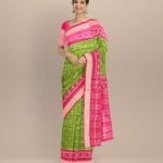 Multicolor dark red handloom sambalpuri silk saree
