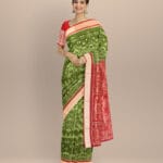 Dark green fashion fuchsia silk handloom sambalpuri saree