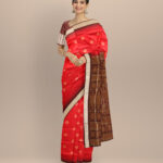 Red coffee silk handloom bomkai saree