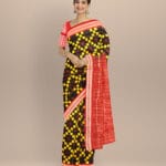 Multicolor dark red silk handloom sambalpuri saree