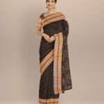 Black black cotton handloom sambalpuri saree