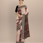 Multicolor black cotton handloom sambalpuri saree