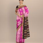 Multicolor black cotton handloom sonepur saree