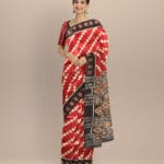 Maroon black silk handloom nuapatna saree