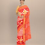 Red Golden Silk Handloom Nuapatna Saree