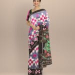 Gray& Black Khandua silk saree