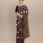 Black White Silk Handloom Khandua Saree