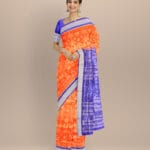 Mustard duke blue silk handloom sambalpuri saree