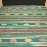 Dark brown green traditional ikat handmade sambalpuri cotton bedsheet