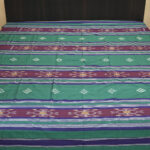 Dark green dark magenta handmade sambalpuri cotton bedsheet