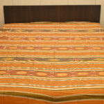Cadmimum orange brown handmade sambalpuri cotton bedsheet