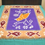 Dark magenta cadet blue burlywood handmade sambalpuri cotton bedsheet