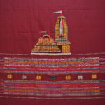 Maroon multi colour Handmade Cotton Dhala pathara parada