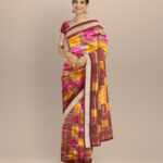 Multicolor coffee silk handloom bomkai saree