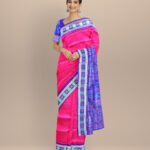 Purple duke blue handloom sambalpuri silk saree