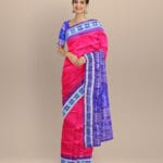 Purple duke blue silk handloom sambalpuri saree