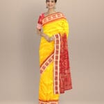 Yellow black silk handloom sambalpuri saree