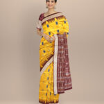 Citrine coffee silk handloom bomkai saree