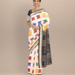 White black ashwini silk handloom sambalpuri saree