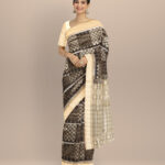 Multicolor dark vanilla silk handloom sambalpuri saree