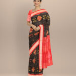 Black dark red silk handloom sambalpuri saree