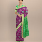 Purple deep green silk handloom sambalpuri saree