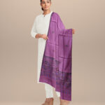 Purple multi colour tussar silk handloom sambalpuri dupatta