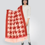 Beige carnelian silk handloom sambalpuri stole