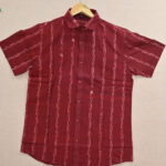 Exclusive maroon sambalpuri cotton gents shirt