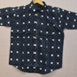 Exclusive dark blue sambalpuri cotton gents shirt