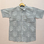 Exclusive gray sambalpuri cotton gents shirt