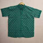 Exclusive green sambalpuri cotton gents shirt