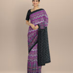 Multicolor black silk handloom sambalpuri saree