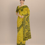 Yellow multi colour silk handloom sambalpuri saree