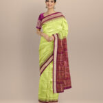 Teal green purple silk handloom sonepur saree